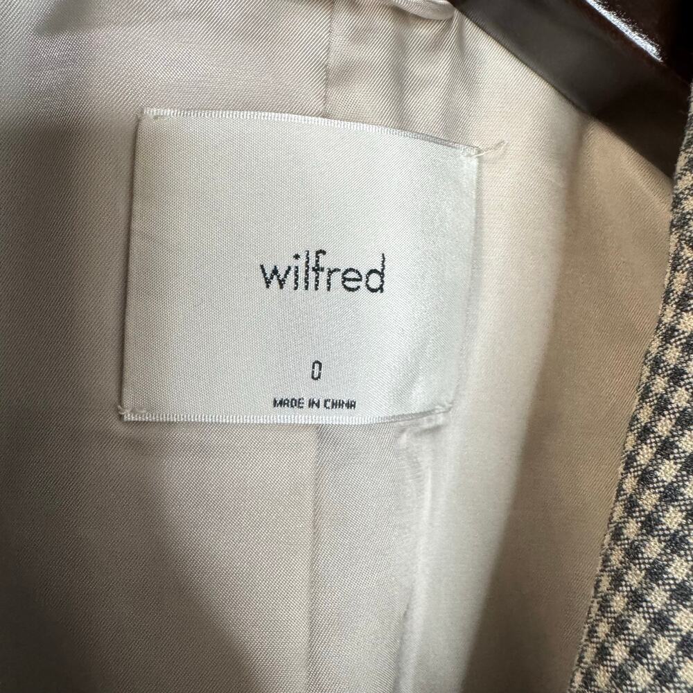 Aritzia Wilfred Plaid Grey Double Breasted Blazer Jacket Academia Sz 0 - Picture 6 of 13